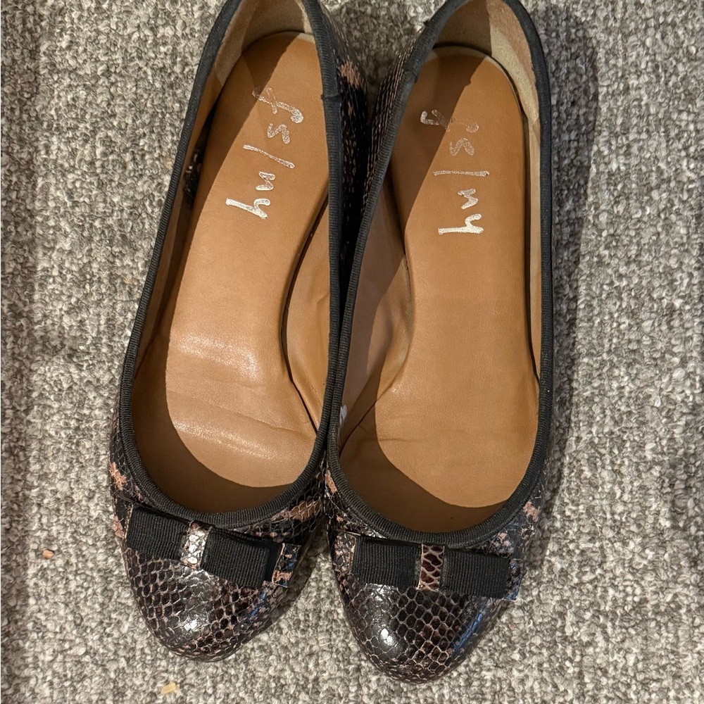 FSNY brown snake print ballet flats.  Size 8.5. Good condition some wear inside